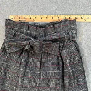 DO + BE Paperbag Waist Trouser Pants Size Small Plaid Straight Leg High Waist thumbnail 5