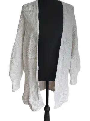 Gap For Good Textured Open Front Cardigan‎ Sweater Cream White Chunky Knit Small thumbnail 1