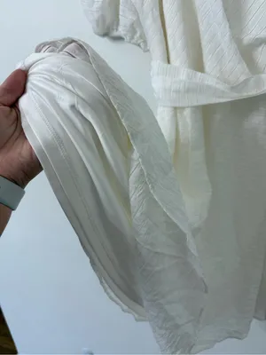 {L} NWT Nine West One-Shoulder Cream Dress with Waist Tie thumbnail 3