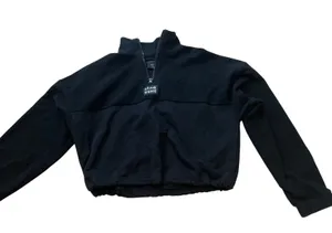 Factorie AU Black Cropped Pullover Hoodie XS Stnd Esntl Cotton thumbnail 1