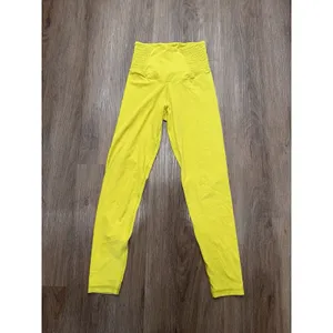 Offline by Aerie Real Me Leggings Size Small Yellow‎ 7/8 Smocked Waist Hi-Rise thumbnail 2