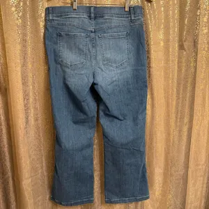Spanx Cropped Kick Flare Pull On Jeans Size XL Vintage Indigo NWT thumbnail 2