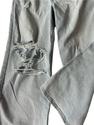 American Eagle Super High- Rise Baggy Wide Leg Ankle Jeans thumbnail 6