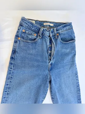 Levi's Ribcage Straight Ankle Jeans – Dance Around (Medium Wash) – 27 thumbnail 6