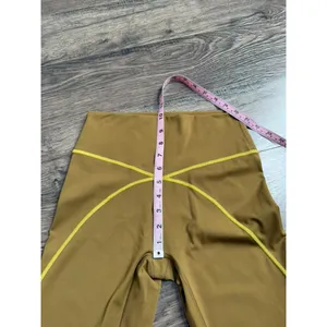 EUC Womens Aerie Offline 7/8 High Rise‎ Leggings mustard green Size M thumbnail 6