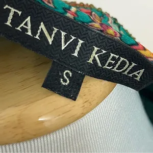 Anthropologie Tanvi Kedia Glimmering Ankita Dress Boho Teal Beaded S thumbnail 8