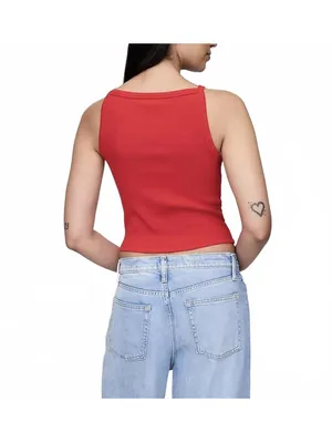 Gap Modern Apron-Neck Crop Tank Top Tomato Sauce Red NWT XL thumbnail 2