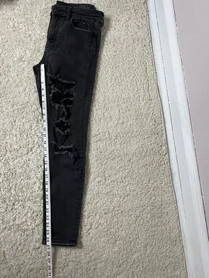 American Eagle Outfitters Black Distressed High-Rise Jegging Jeans thumbnail 7