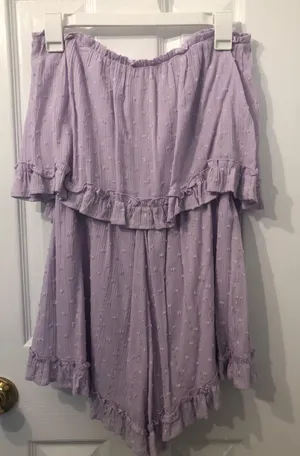 Peach Love NWOT Lavender Strapless Romper thumbnail 1