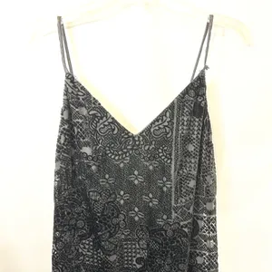 Onyx Nite‎ 6 Dress Black Velvet Burnout Hi Lo Spaghetti 90s Y2K Grunge Goth 1341 thumbnail 4