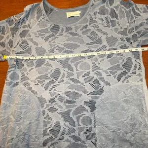 Anthropologie Saturday Sunday Laser Cut Rolled‎ Sleeve Pullover Blue Size Medium thumbnail 7