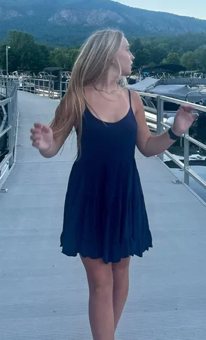 Navy flowy dress Blue thumbnail 1