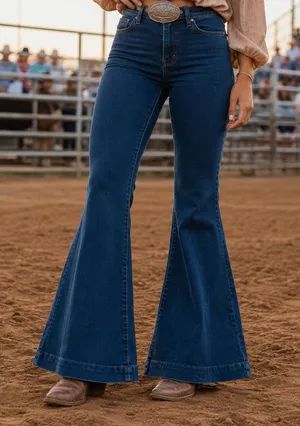 Free People Flare Stretch Jeans Capsule Retro Country Cowgirl Rodeo Comfort 24 thumbnail 1