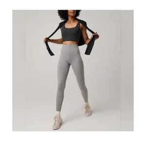 Aerie Offline Heather Grey The Hugger Leggings Size Large thumbnail 6