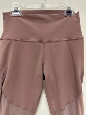 Alo Mauve Cropped Active Leggings with Sheer Panels sz M thumbnail 2