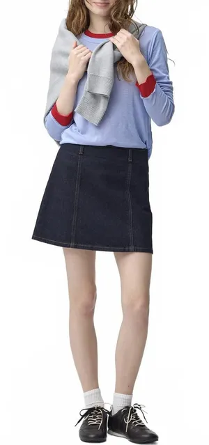 Uniqlo GU Denim Skort NWT Navy Small thumbnail 1