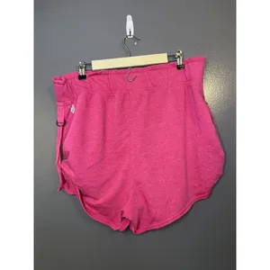 Free People Movement Sweat Shorts Womens Large Pink Terry Elastic Waist Strap thumbnail 4