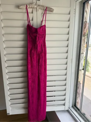 Outcast Ashby Dress Hot Pink Lace Corset Maxi Dress thumbnail 3