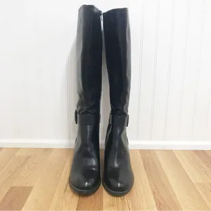 SOUL Naturalizer Black‎ Wide Calf Chunky Heel Boot Knee High Size 6.5 New thumbnail 3