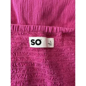 Juniors SO Dress Size L Fuchsia Mini Babydoll Crochet Mixed Media Cami WT thumbnail 8
