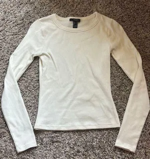 Forever21 Cream Fitted Long Sleeve thumbnail 1