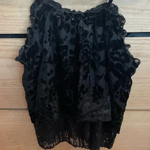 NWOT POL Floral Velvet Lace Tie Tank Boho Top Cami Size Large thumbnail 6