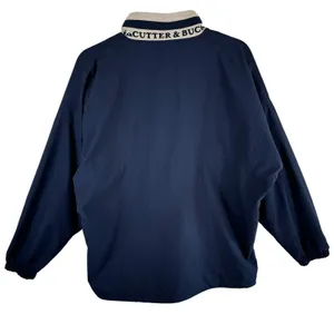 Cutter & Buck Vintage Navy Blue Tan Full Zip Windbreaker Jacket Women's Size‎ L thumbnail 2