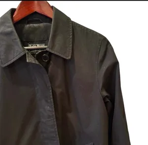 Lucky Brand Vintage Inspired Black Trench Coat Lined Single Breasted M thumbnail 4