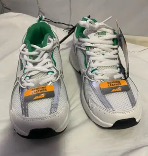 Avia Kids White and Green Athletic Sneakers with Leather Accents thumbnail 1