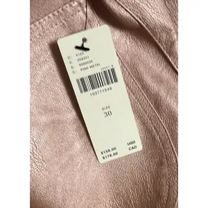 Maeve The Colette Crop Metallic Faux Leather Ruffle Hem Pants- Pink Metal Sz 30 thumbnail 9