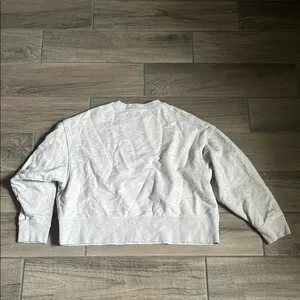 Gray Retro Graphic Sweatshirt with Ribbed Cuffs thumbnail 5