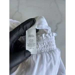 Aerie White Linen Blend Smocked Waist Ruffle Shorts women size S/P thumbnail 12