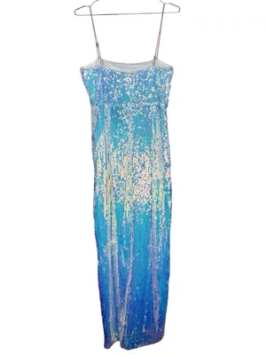 NBD NWT Revolve Amethyst Iridescent Sequin Gown Formal Column Maxi Dress Small thumbnail 3