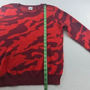 Cabi Camo Print‎ Sweater Crew Neck Long Sleeve Pullover Knit Top Red Size Medium thumbnail 9