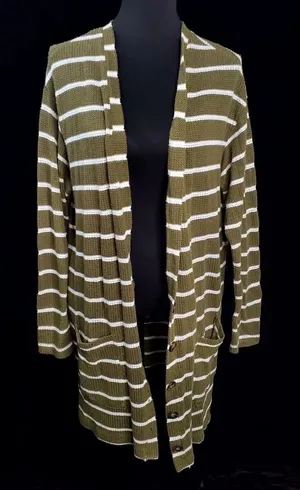 Socialite Striped Knit Button Front‎ Cardigan thumbnail 1