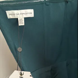 Dress The Population Kai Strapless Gown with High Slit in Pine Green Size XXL thumbnail 11