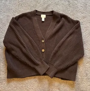 Oversized Brown Button Sweater H&M thumbnail 1