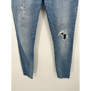 Madewell Jeans Women's 26 Blue Light Wash Denim Distressed 9"‎ High Rise Skinny thumbnail 3
