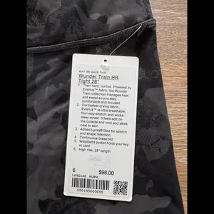 Lululemon Wunder Train High Rise 28” Hidden Heritage Lace Black Size 6 NWT thumbnail 4