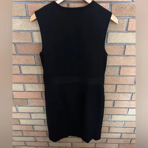 Tory Burch Black Wool Blend Sheath Dress Crew Neck Sleeveless Size Medium thumbnail 6