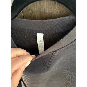Lululemon Perfectly Oversized Crew Sweatshirt in black featuring a dark 2 thumbnail 3