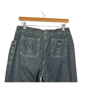 FrenchCuff Womens Denim Capris 10 Blue Dark Wash Patch‎ Pocket Utility Coastal thumbnail 4