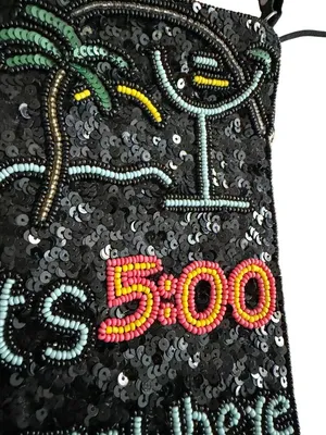 ITS 5 O’CLOCK SOMEWHERE Beaded Mini Crossbody Bag Black thumbnail 3