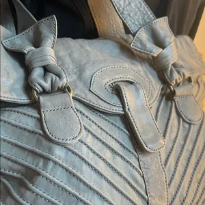 Lucky Penny shoulder bag with rich Chevron leather accents vintage unique style thumbnail 2
