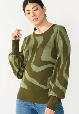 Nine West Green Patterned Women's Sweater thumbnail 1