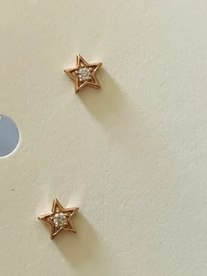 Set Of 3 Pairs (6 Pieces) Stars ⭐️ Earring Studs / Gold Over Sterling Silver thumbnail 4