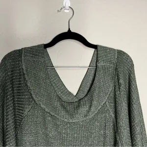 We The Free People Westend Thermal Off-Shoulder Army‎ Green Sweater thumbnail 6