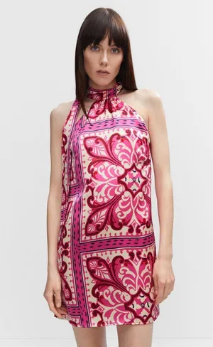 Mango Printed Halter Gown Size 8 thumbnail 1