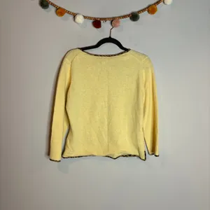 Y2K Banana Republic Angora Rabbit Hair Wool blend Silk lined yellow cardigan thumbnail 5