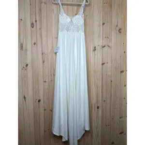 NWT Lulus Positively Romantic White Sheer Mesh Embroidered Maxi Dress Bridal S thumbnail 9